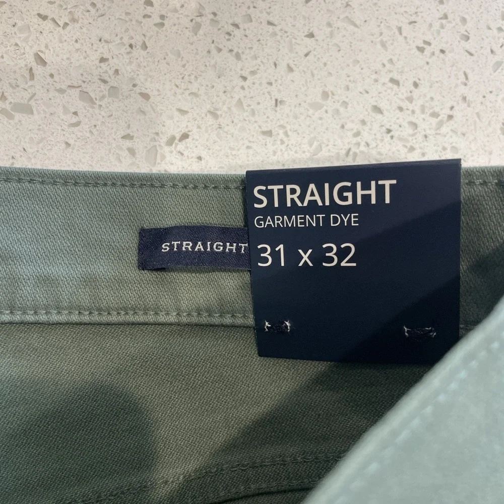 NWT J. Crew Men's Sage Green Straight Garment Dyed Preppy Flex‎ Jeans Size 31/32